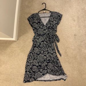 Loft Navy Blue Wrap Dress size Large Petite (LP)